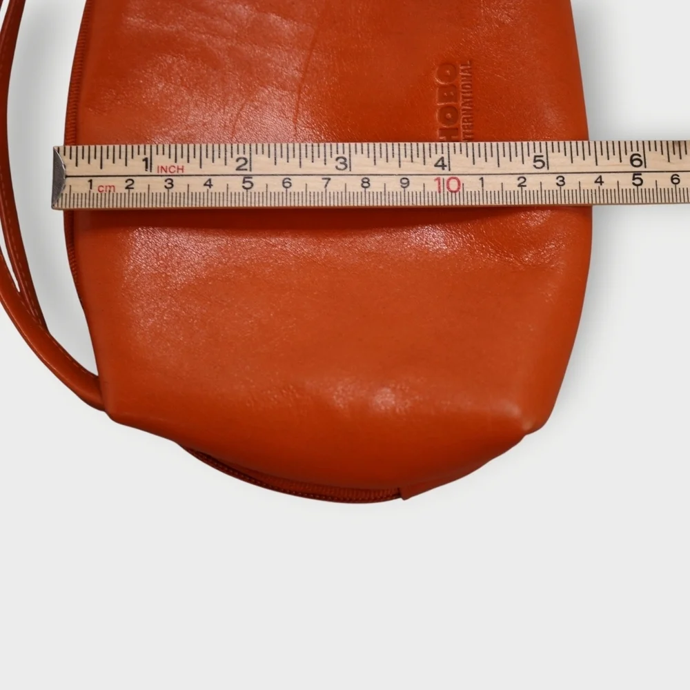 Hobo International Lux Orange Leather Collect Cosmetic / Organizer Case